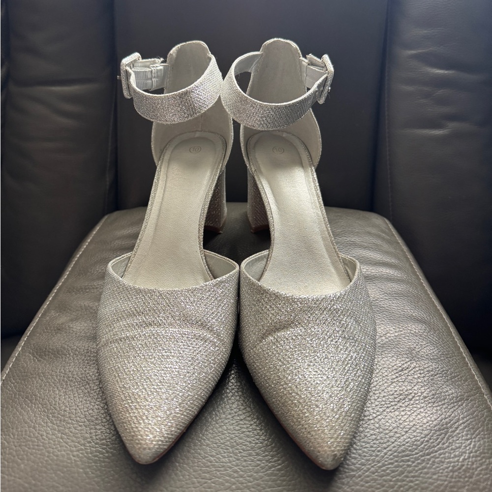 Size 10 Sparkly Silver Heels